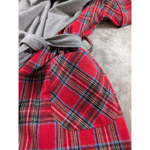 The Vermont Country Store Mens Double Comfort Portuguese Flannel Robe Red - Picture 6 of 10